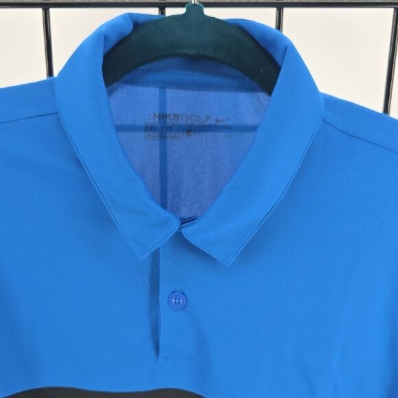 Nike Golf Men's Polo in Blue and Black Dri-Fit NEW Size S - Picture 3 of 7